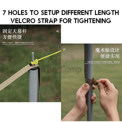 Flysheet Tarp Pole Extension Rope Expansion Strap with Hole Outdoor Camping Tent Lanyard Hanging Rope