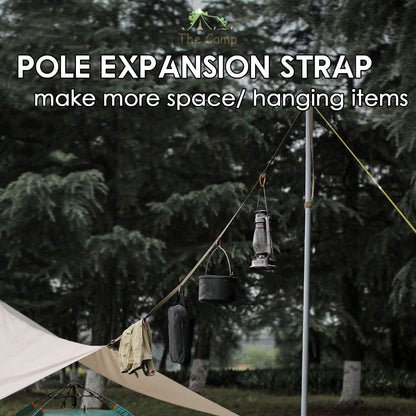 Flysheet Tarp Pole Extension Rope Expansion Strap with Hole Outdoor Camping Tent Lanyard Hanging Rope