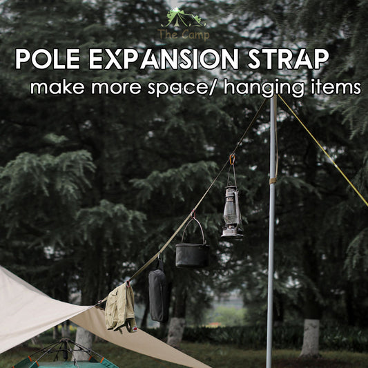 Flysheet Tarp Pole Extension Rope Expansion Strap with Hole Outdoor Camping Tent Lanyard Hanging Rope