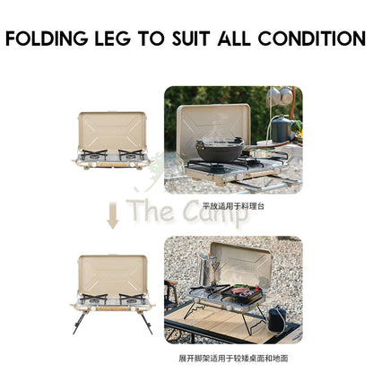 Naturehike Portable Suitcase Double Head Furnace Gas Stove Foldable 2500W Outdoor Camping Folding Burner BBQ CNH22CJ046