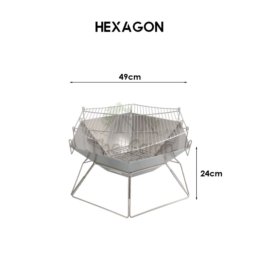 Portable Stainless Steel BBQ Rack Foldable Grill Barbeque Grill Table Camping Picnic