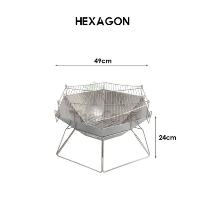 Portable Stainless Steel BBQ Rack Foldable Grill Barbeque Grill Table Camping Picnic