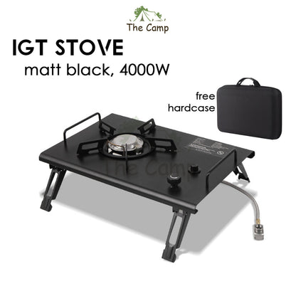 IGT Stove Matt Black 4000W Stainless Steel Copper Camping Outdoor Cooking Portable Gas Stove Folding Burner