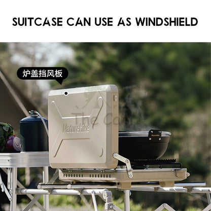Naturehike Portable Suitcase Double Head Furnace Gas Stove Foldable 2500W Outdoor Camping Folding Burner BBQ CNH22CJ046
