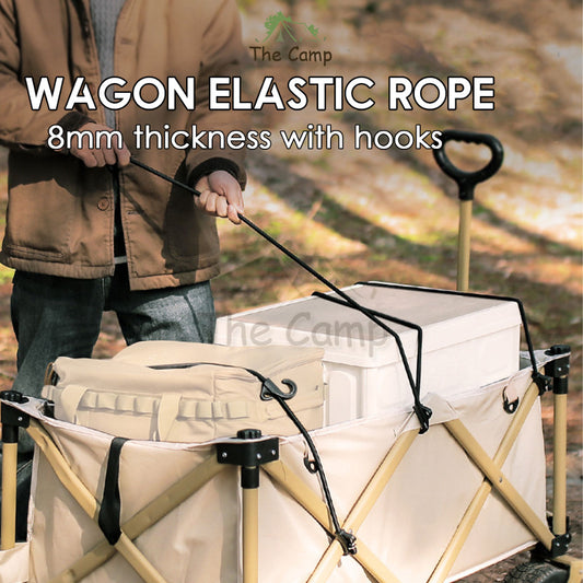 Multipurpose Wagon Elastic Rope Spring With 4 Movable Hook Luggage Strap Trolly Accessories Tali Ikat Wagon