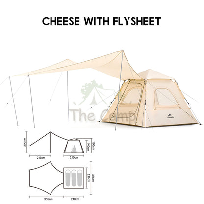 Naturehike Ango 3 Automatic Camping Tent UPF50 Black Large Capacity Outdoor Chair Flysheet Table Tarp Peg Nail Pole