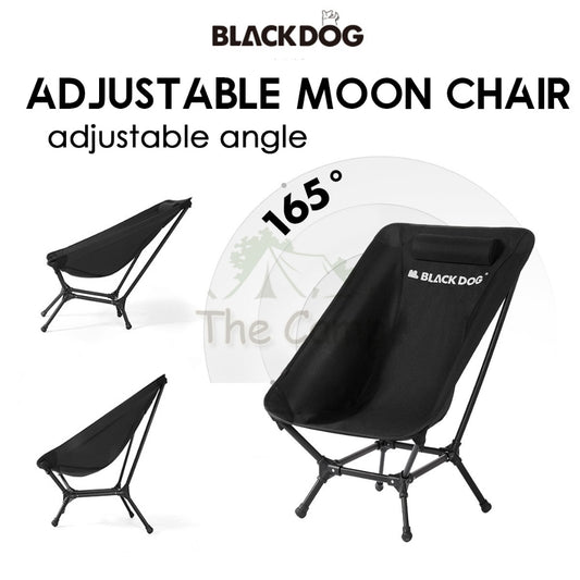 Blackdog Adjustable Angle Moon Chair Foldable Folding Camping Outdoor Tent Table Flysheet Black CBD2300JJ024
