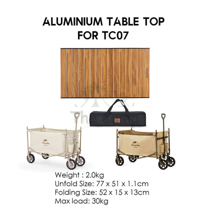 Naturehike Wagon Trolley Table Top Aluminum Alloy Wood Grain Design For TC02 TC03 TC07 Normal Camping