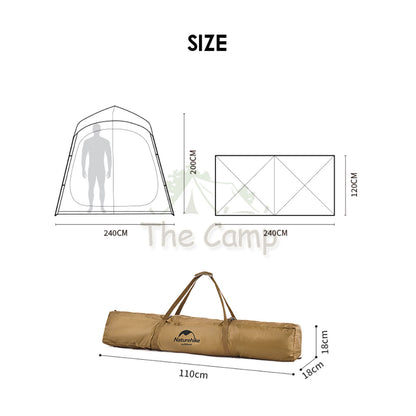Naturehike Outdoor Double Changing Shower Tent Camping Wet Dry Separation Travel Bathroom Portable Toilet NH22ZP006