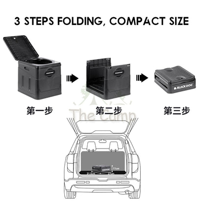 Blackdog Multipurpose Box Camping Folding Portable Toilet Stool Rubbish Bin Storage Box Garbage BD-SN23003