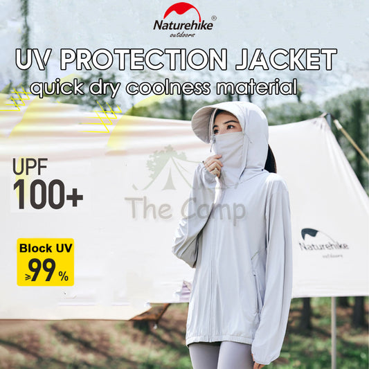 Naturehike UV Protection Jacket Cool Long Sleeved Jacket Outdoor Quick Dry Hooded Mask Unisex UPF100 CYY2321BA016