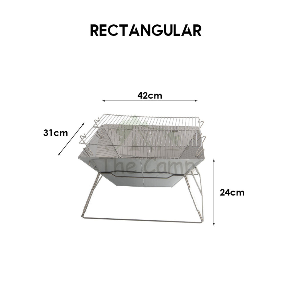 Portable Stainless Steel BBQ Rack Foldable Grill Barbeque Grill Table Camping Picnic