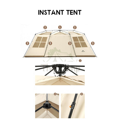 Naturehike Village 17 Automatic Camping Tent Large Space Outdoor Chair Flysheet Table Tarp Peg Nail Pole CNH22ZP021