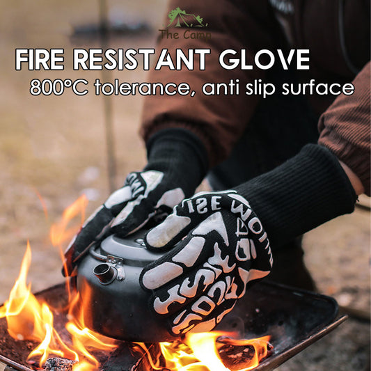 Fire Resistant Glove Outdoor Camping Flame Retardant Heat Insulation BBQ Oven Anti Scald Tent Flysheet