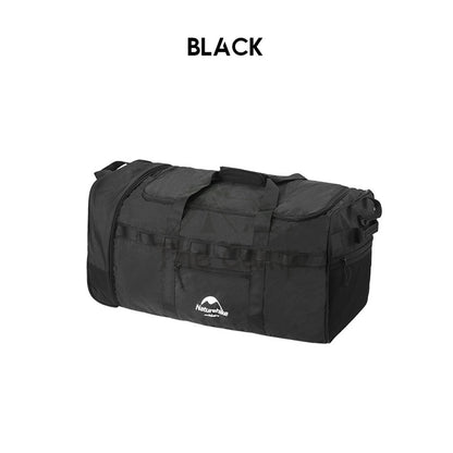Naturehike Camping Folding Wheeled Bag Wheel Luggage Equipment Storage Bag 88L Large Capacity Black Picnic NH21LX003