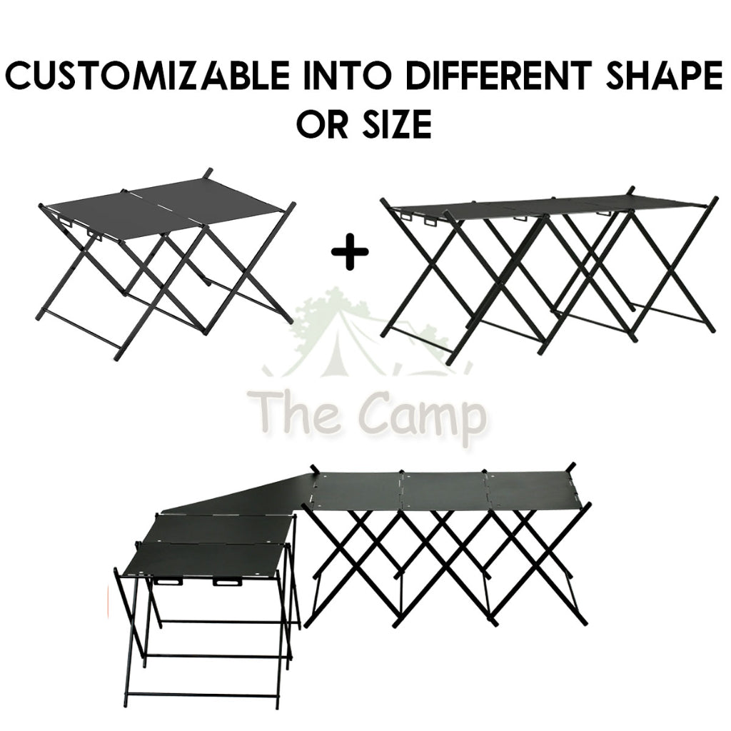 Camping Foldable Shelf Table Customizable IGT Hanging Rack Aluminum Outdoor Hanger Tripod Stand Tableware Organizer