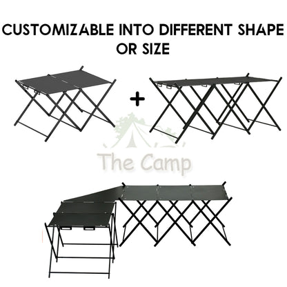 Camping Foldable Shelf Table Customizable IGT Hanging Rack Aluminum Outdoor Hanger Tripod Stand Tableware Organizer
