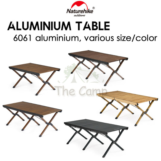 Naturehike Aluminium Egg Roll Table Outdoor Camping BBQ Party Black 120cm Table Portable Foldable CNH22JU043
