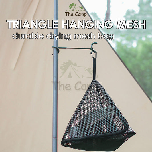 Outdoor Camping Triangle Mesh Bag Hanging Drying Net Food Tableware Light PVC Net Snack Fruit Basket