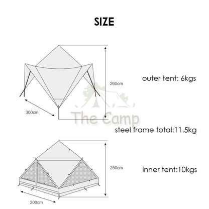 Vidalido Singye Pavillion Tent Camping Double Layer Waterproof UV Proof Khemah