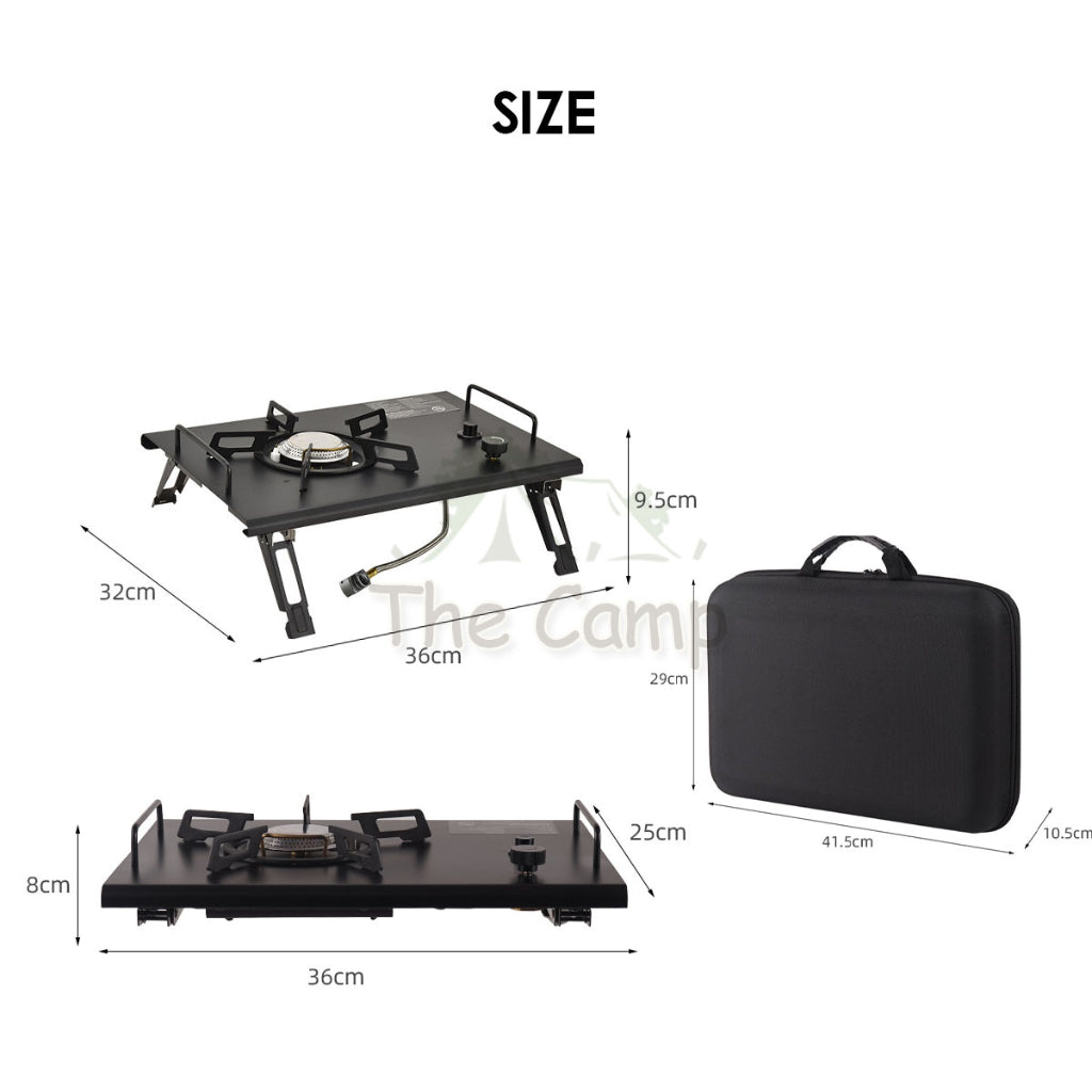 IGT Stove Matt Black 4000W Stainless Steel Copper Camping Outdoor Cooking Portable Gas Stove Folding Burner