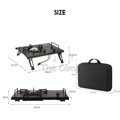 IGT Stove Matt Black 4000W Stainless Steel Copper Camping Outdoor Cooking Portable Gas Stove Folding Burner