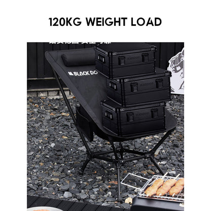 Blackdog Adjustable Angle Moon Chair Foldable Folding Camping Outdoor Tent Table Flysheet Black CBD2300JJ024