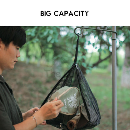 Outdoor Camping Triangle Mesh Bag Hanging Drying Net Food Tableware Light PVC Net Snack Fruit Basket