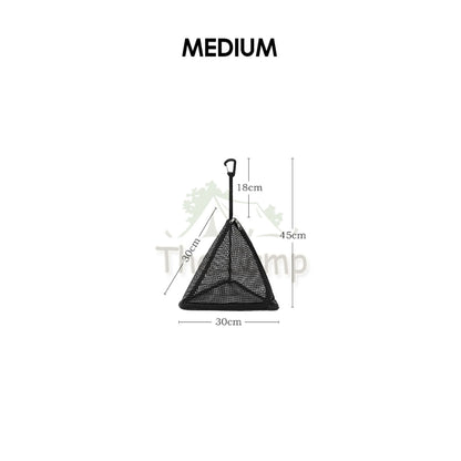Outdoor Camping Triangle Mesh Bag Hanging Drying Net Food Tableware Light PVC Net Snack Fruit Basket