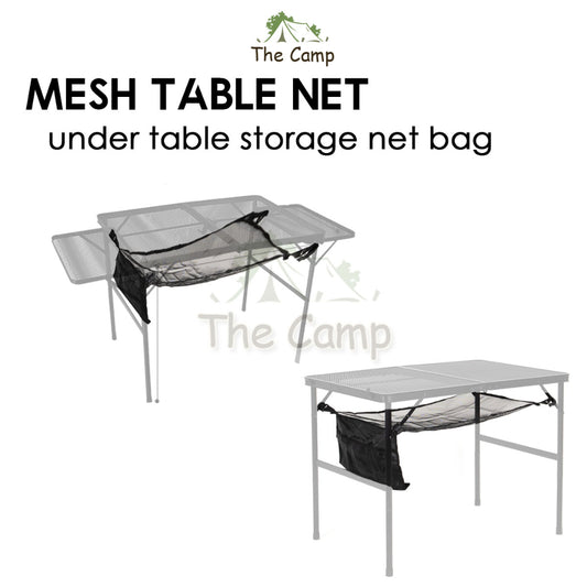 Outdoor Camping Mesh Table Under Table Net Storage Bag Foldable Suitcase Size Portable Lightweight Black Iron Mesh Rack