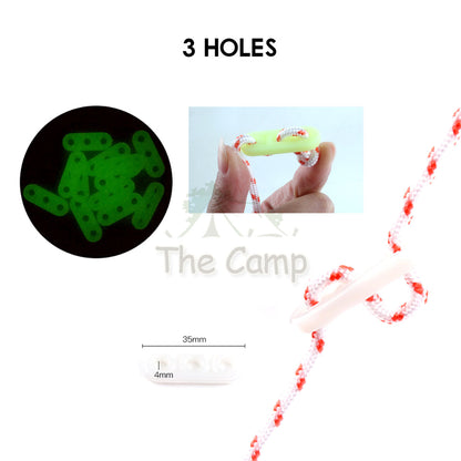 Camping Glow In The Dark Rope Tensioner String Guard Luminous Fluorescent Hanging Warning Safety Light Peg Nail Tent