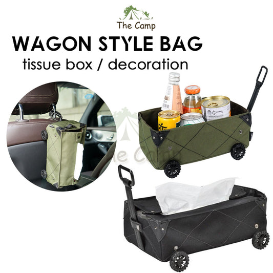 Wagon Style Storage Bag Tissue Box for Decorative Camping Outdoor Hanging Car Holder
