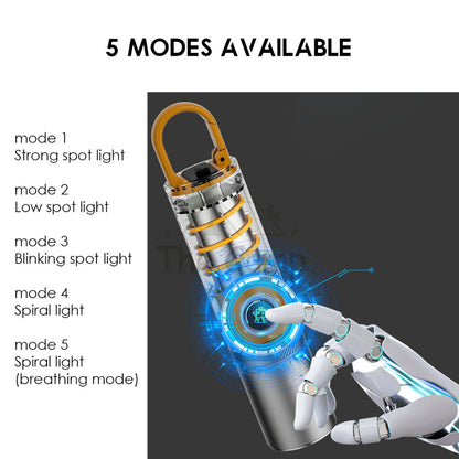 X10 Spiral Torch Light Camping Outdoor Hanging LED Lantern White Laser Atmosphere Lamp Hiking Breathing High Brightness