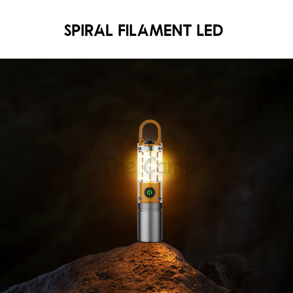 X10 Spiral Torch Light Camping Outdoor Hanging LED Lantern White Laser Atmosphere Lamp Hiking Breathing High Brightness