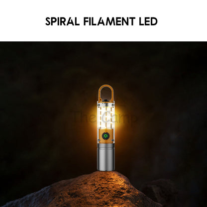 X10 Spiral Torch Light Camping Outdoor Hanging LED Lantern White Laser Atmosphere Lamp Hiking Breathing High Brightness