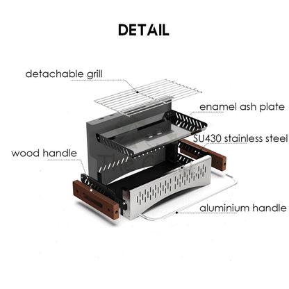 Naturehike BBQ Grill Portable Folding Enamel Coating Charcoal Grills Stove Barbecue Tabletop CNK2300CJ010