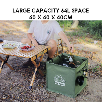 Foldable Standing Bag 64L Large Outdoor Camping Rubbish Garbage Rack Laundry Bags Black Folding Compact Size Garbage