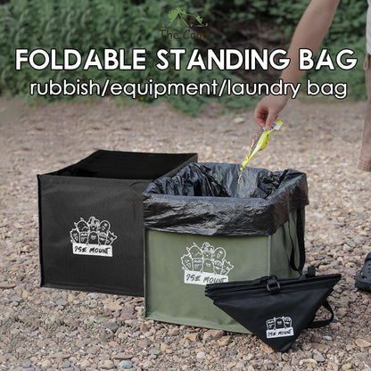 Foldable Standing Bag 64L Large Outdoor Camping Rubbish Garbage Rack Laundry Bags Black Folding Compact Size Garbage