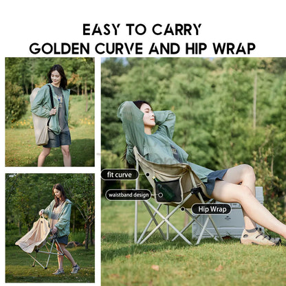 Naturehike Armrest Folding Chair Outdoor Camping Widened Armchair with Handle Moon Kermit Reclining CNH23JU13002