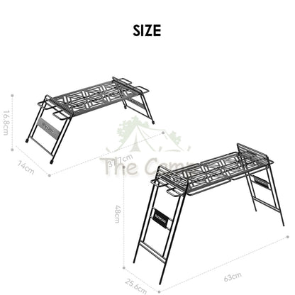 Blackdog Premium Metal Shelf Foldable Storage Rack Folding Rack Matte Black Engraving Small Large BD-ZWJ001