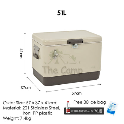 Naturehike Portable LS Cooler Box Retro Ice Box Camping Outdoor Picnic Refrigerator 24 48 hours 29L 51L CNH22CJ10001