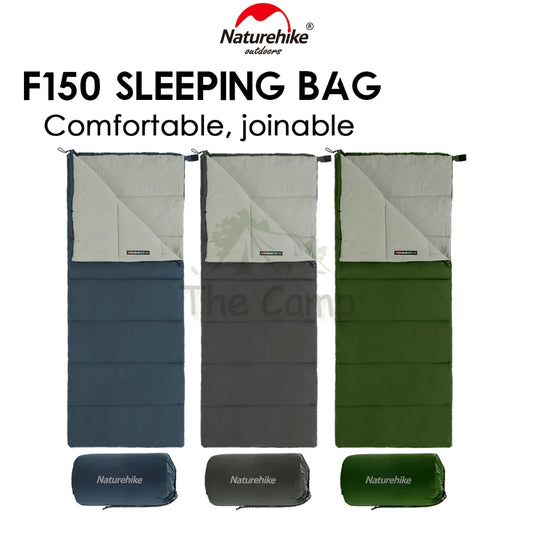 Naturehike F150 Sleeping Bag Outdoor Camping Malaysia Weather 1KG Envelope Joinable Cotton Ultralight Black NH22MSD05
