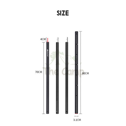 Shinetrip 31mm 2.86M Adjustable Pole for Flysheet Tarp Heavy Duty Aluminium Alloy Rod Tiang Black Titanium