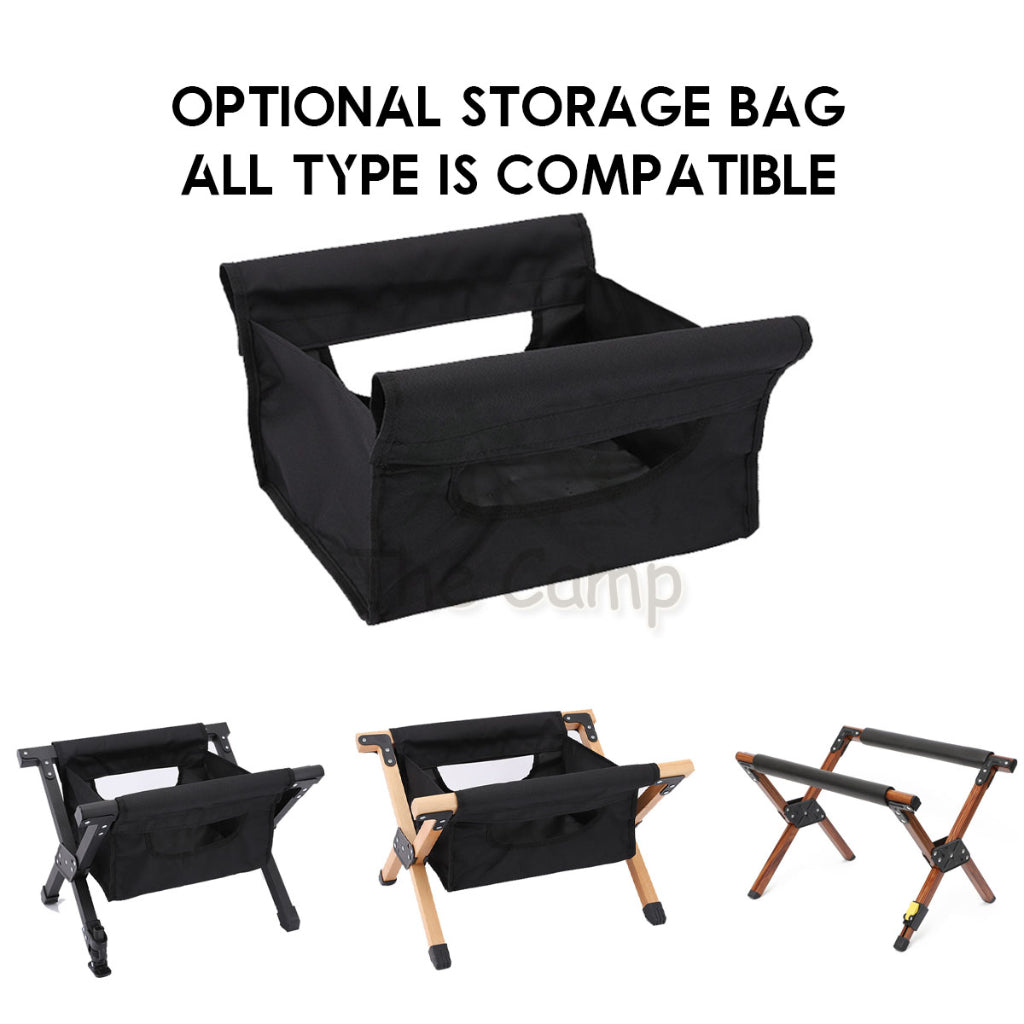 Outdoor Camping Adjustable Aluminium Folding Cooler Box Stand Screw Clip Type Solid Wood Ice Bucket Storage Bag Rack