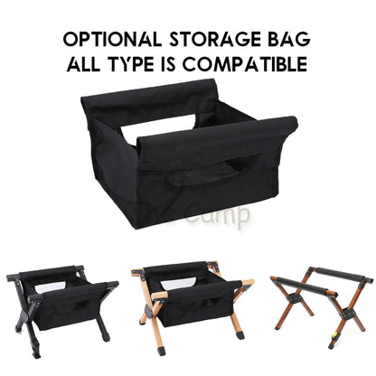 Outdoor Camping Adjustable Aluminium Folding Cooler Box Stand Screw Clip Type Solid Wood Ice Bucket Storage Bag Rack