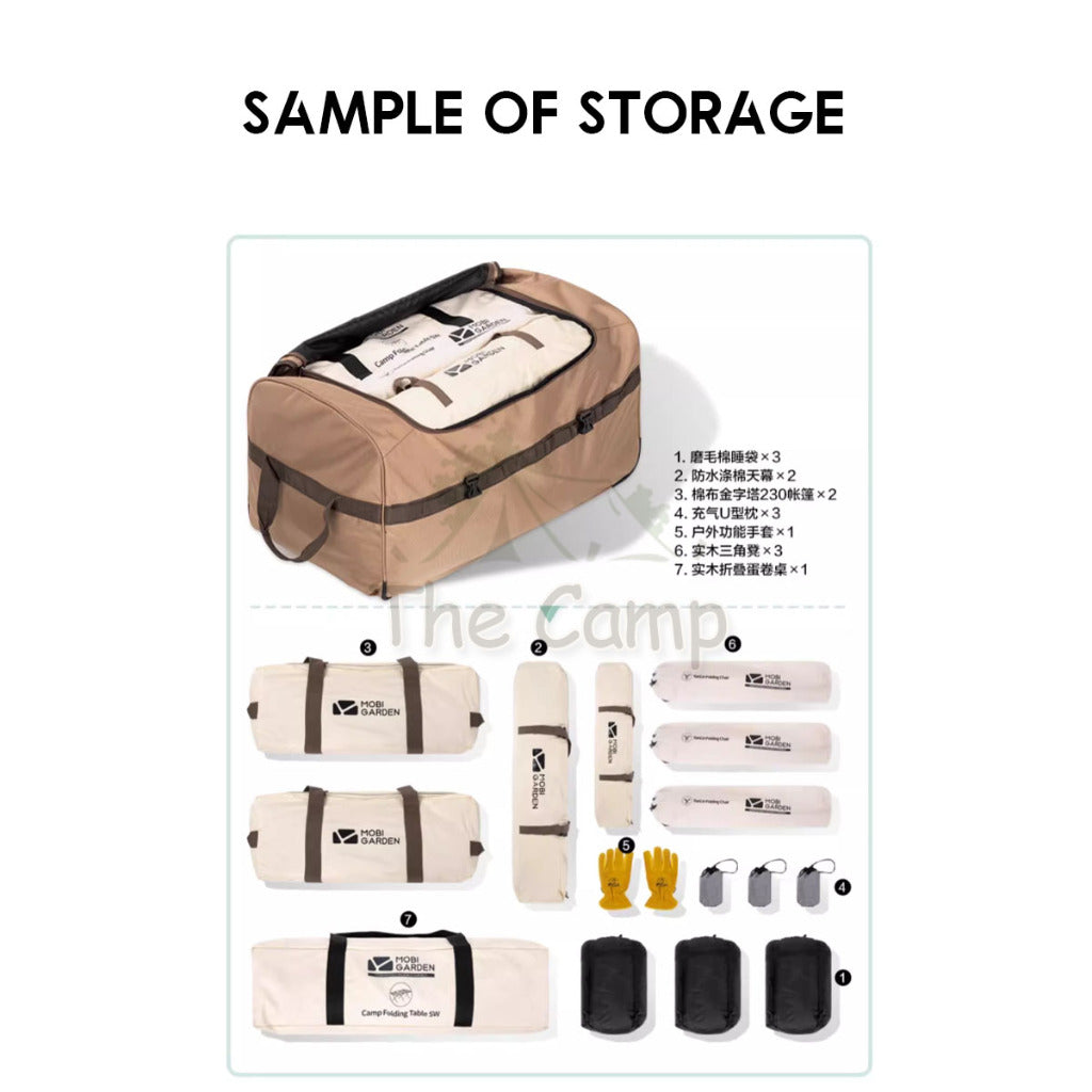 Mobi Garden Folding Wheel Bag 110L Luggage Equipment Storage Bag Outdoor Camping Khaki Picnic NX20664011