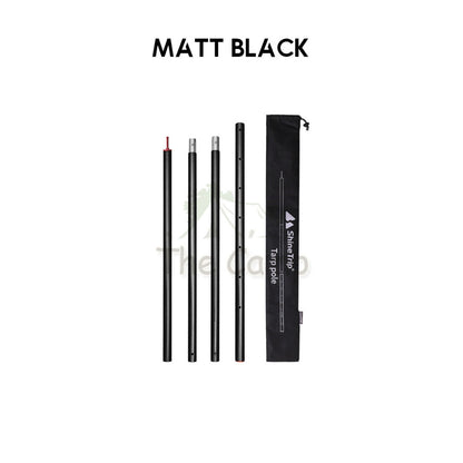 Shinetrip 31mm 2.86M Adjustable Pole for Flysheet Tarp Heavy Duty Aluminium Alloy Rod Tiang Black Titanium