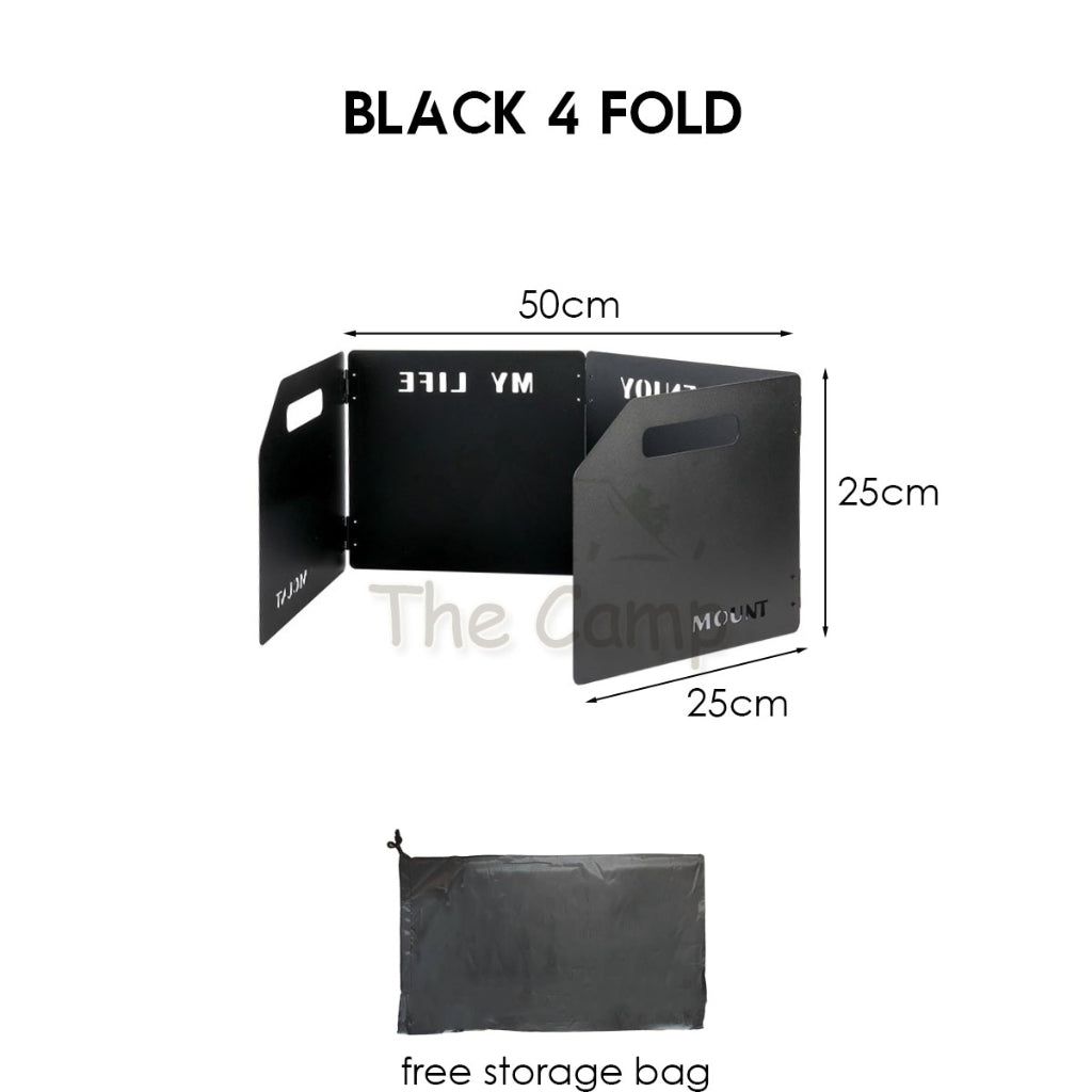 Foldable Outdoor Windshield 3 4 Fold Top Stove Windscreen Wind Sheild Portable Camping Cooking Cookware Pot Grill Pan