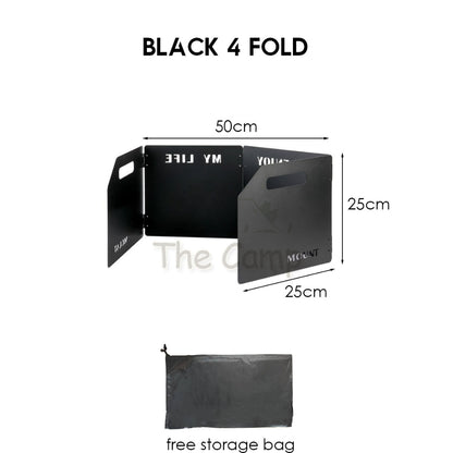 Foldable Outdoor Windshield 3 4 Fold Top Stove Windscreen Wind Sheild Portable Camping Cooking Cookware Pot Grill Pan