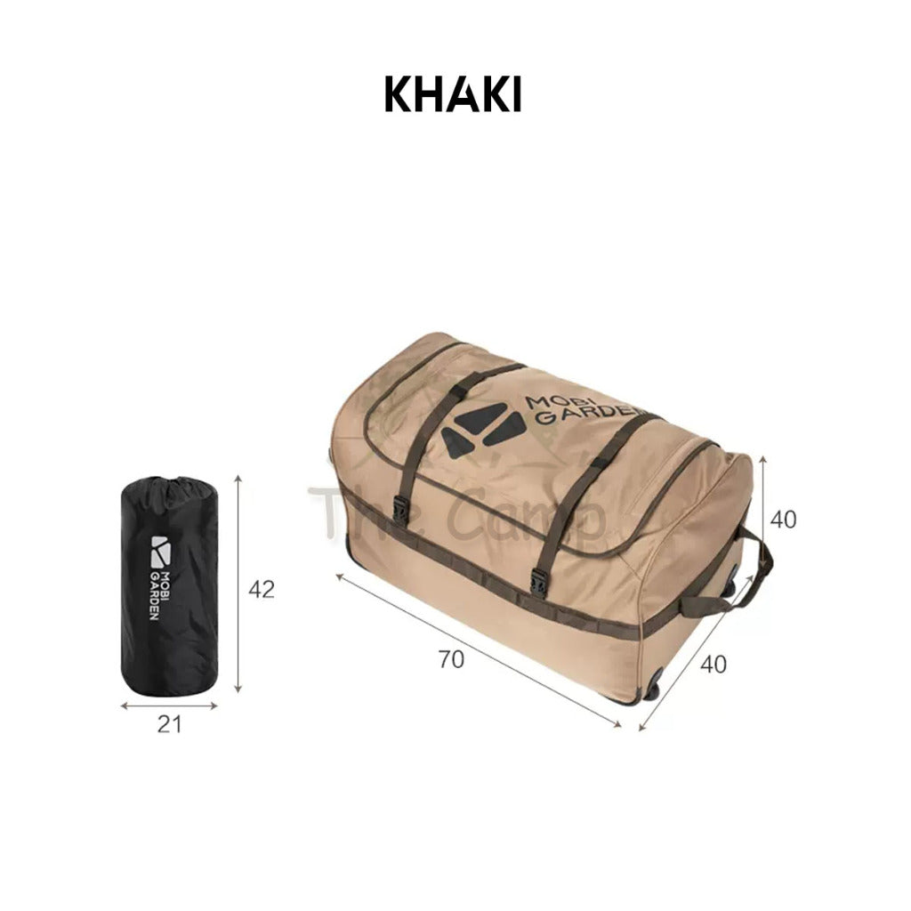 Mobi Garden Folding Wheel Bag 110L Luggage Equipment Storage Bag Outdoor Camping Khaki Picnic NX20664011